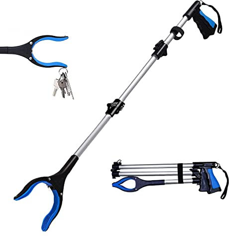 Aptoper 43 inch Litter Pickers,Upgrade Foldable Magnetic Pick-Up Tools for Adults,Helping Hand Reach Grabbers for Disabled Elderly Reaching Aids