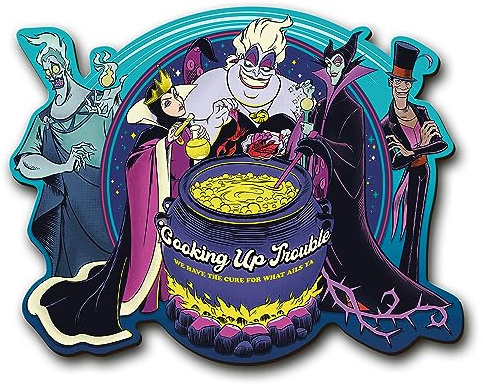 Trefl – Konturenpuzzle aus Holz: Disney Villains: Bösewichte: Sorgen für Ärger, 500+5 Teile, Wood Craft, unregelmäßige Formen, 70 Figuren, modernes Puzzle, für Erwachsene und Kinder ab 12 Jahren