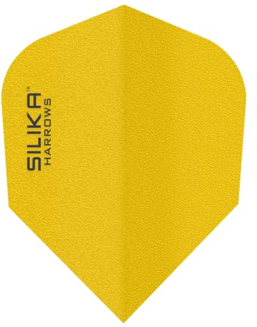 Harrows Dart Silika Solid Plain Dart Flight speziell laminiert Dartflight Set Zubehör für Steeldarts und Softdarts (Gelb)