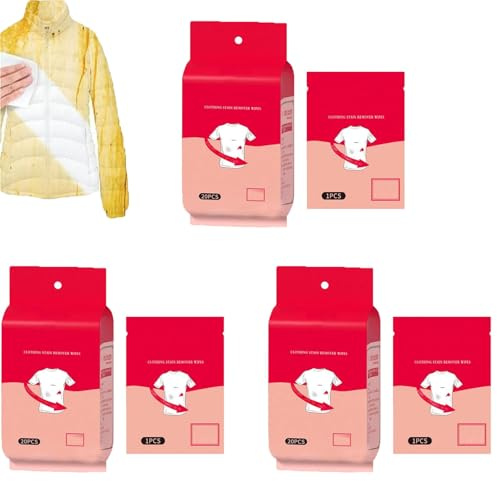 Lingettes Humides Détachantes,lingettes Détachantes Pour Vêtements, Nettoyant Instantané,lingettes Nettoyantes Emballées Individuellement,lingettes De Nettoyage à Sec Pour Vêtement (3Pack)
