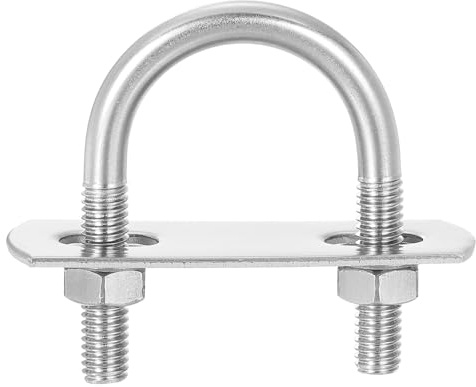 QUARKZMAN Abrazaderas en U Redondas 6 Juegos 25 mm (0,98) Ancho Interior y 45 mm Longitud M6 Abrazadera en U de Acero Inoxidable 304 con Tuercas y Placas para Remolques de Barcos