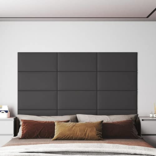 ShGaxin Wandpaneele 12 STK, Deckenpaneele, Wall Panel, Wandverkleidung, Wandgestaltung, Dekorative Wandpaneele, Wanddeko, Grau 60x30 cm Kunstleder 2,16 m²