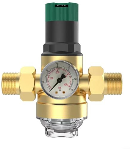 HOHOVYVY Druckminderer Wasser,Für-Honeywell Druckminderventil Messing Doppel-Union Druckminderventil(DN20)