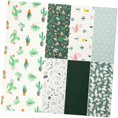 SEWACC 7blätter Stoffe Zum Nähen Und Quilten Blumenstoff Mit Fat-Quarters Gelber Stoff Für Winterprojekte Vintage-stoffbahnen Zum Verarbeiten