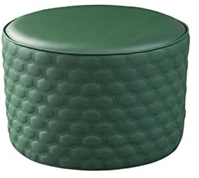 Moderner runder Ottoman-Fußhocker aus Leder für Wohnzimmer, Küche, Schlafzimmer, Grün, 36 x 40 cm