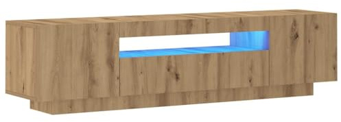vidaXL TV-Schrank mit LED-Leuchten Artisan-Eiche 160x35x40 cm