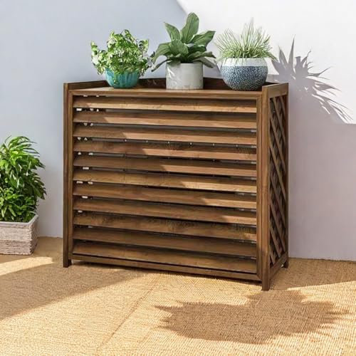 MDXVRKYBC Bois Massif Cache Climatiseur Extérieur Housse De Volet Design Clôture Extérieure Housse De Climatiseur Moustiquaires D'Intimité Écran De Clôture pour Cacher Le Climatiseur, 4 Tailles(S)