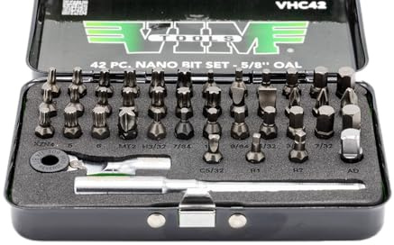 VIM TOOLS: 42 PC 1/4 Half Cut Bit Set (inludes Bit Ratchet)
