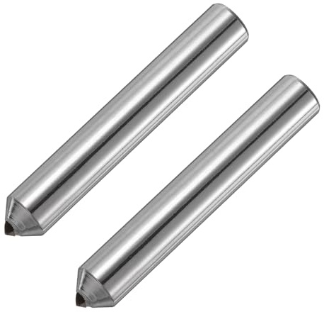 QUARKZMAN 2 Stück Diamantschleifer, 8mm x 50mm (5/16 x 2) Einzelner konischer Punkt Schleifscheibe Runder Stift Geschweißte Diamant-Dressurwerkzeuge, Silberton