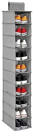 Foppla Étagère à chaussures à suspendre - 10 couches - En non-tissé robuste - Pliable et peu encombrante - Pour la maison, la chambre à coucher, le placard (1)