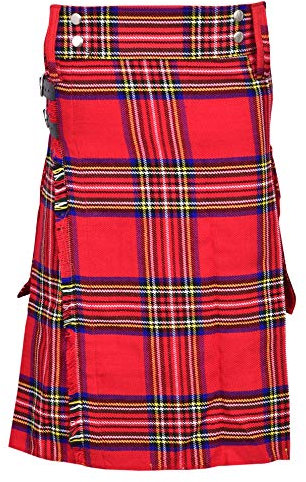 Tartan Utility Kilts für Herren, 8 Yard, 368 g, traditioneller Highland-Tartan-Kilt für Herren, Tartanmuster, 86.3 cm