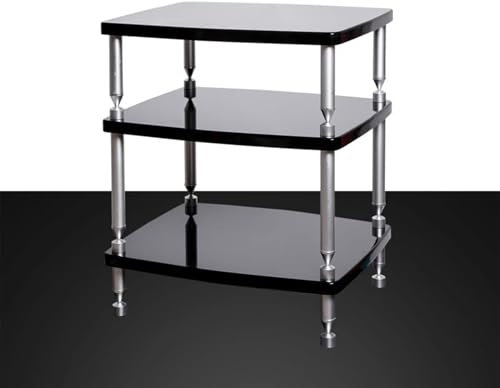 Mobile Hifi Mobile Stereo Nero - 1/2/3/4 Strati, Rack Moderno per Torre Audio per Studi di Registrazione, Supporto per Giradischi per Centro di Intrattenimento Angolare, Componenti per Tavolo CD(3 Lay