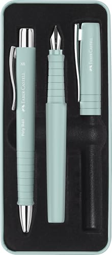 FABER-CASTELL 241053 - Schreibset Poly Pen mit Kugelschreiber und Füller, caribic blue