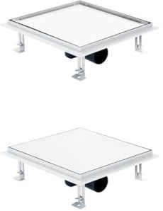 Sifone doccia 2 in 1 piatto e rivestimento per piastrelle, 28 x 28 cm, in acciaio inox