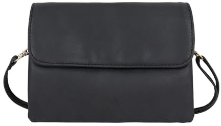 Energather Damen-Umhängetaschen, PU Leder Kleine Handtasche für Frauen und Mädchen, Mini Handtasche Damen Klein, Kleine Schultertasche mit Abnehmbarem Schultergurt für Reise, Arbeit (schwarz)