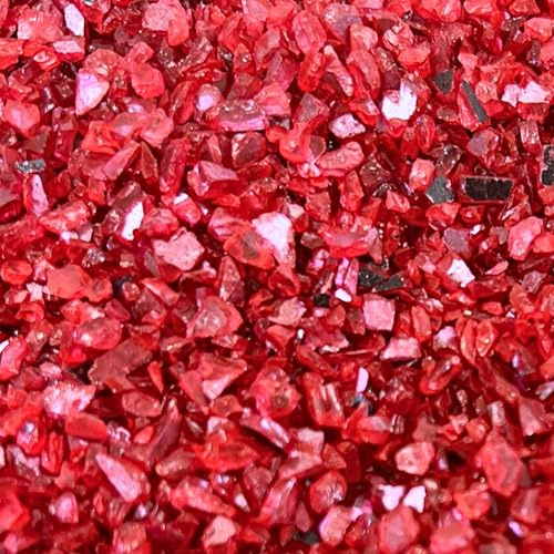 250g Red Crushed Glass Mirror Side Broken Glass Chips 1-4mm Reflective Mirrored Granules Gravel Chunks Stones Vase Filler Garden Plants Resin Irregular