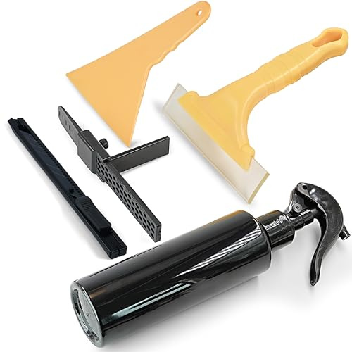 5 Pcs Furniture Film Tools Kit, Kitchen Wraps Tool Set, Film Application, TPR Soft Squeegee, Utility, Precise Cut, Easy to Use, Edge Trimmer, Spray Bottle, DIY Installation