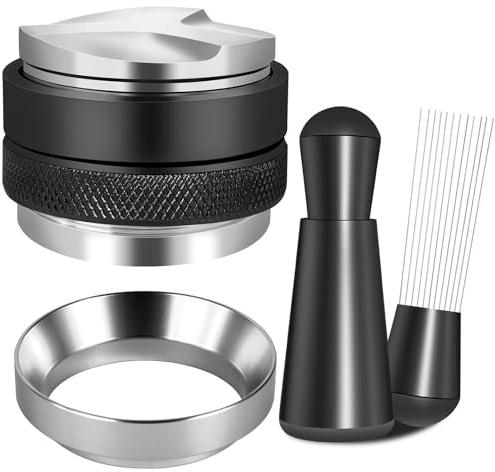 Reoszeank 54mm Espresso Accessories Kit, Coffee Distributor and Tamper Leveler, WDT Tool and Dosing Funnel Set Fits Breville 54 mm Espresso Machines and Portafilters