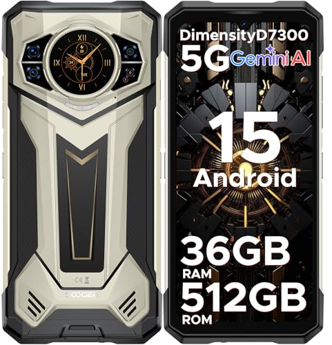 DOOGEE S200 Plus Rugged Smartphone 5G Android 15, 36GB(16+20)+512GB, 6.72”FHD+1.32 AMOLED Rear Display, Dimensity 7300 4nm Telefono Indistruttibile, 11000mAh,100MP+32MP+20MP, Face ID/OTG/NFC