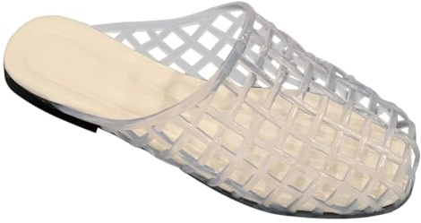 Jelly Ballerinas - Scarpe da balletto da donna, in rete, con punta chiusa, leggere, traspiranti, per viaggi all'aria aperta, bianco, 39 EU