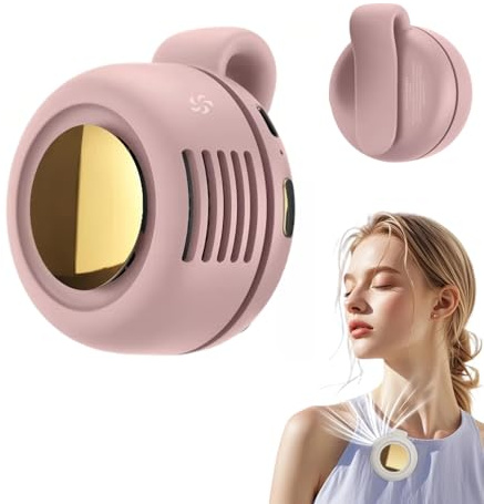 Clip Ventilator Klein, Tragbarer Mini Ventilator Leise, 2025 Neu Handventilator Akku Aufladbar, Hüftventilator Nackenventilator mit 3 Geschwindigkeiten für Außenbereich, auf Reisen und im Büro (Rosa)