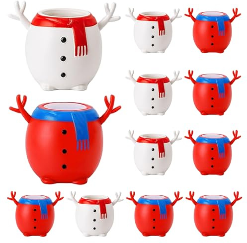 Schneemann-Stressbälle, 12 Stück süße Schneemann-Weihnachts-Stressbälle, dehnbares, quetschbares sensorisches Spielzeug für Feiertagsdekoration, Partygeschenke, Angstlinderung, zufällige Farbe, S