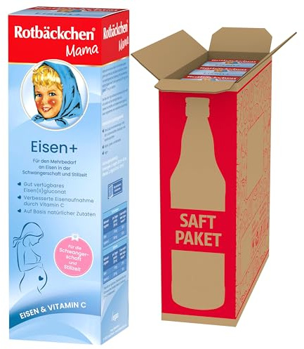 ROTBÄCKCHEN Mama Eisen + 3er Pack (3 x 450 ml) - Nahrungsergänzungsmittel mit Eisen und Vitamin C