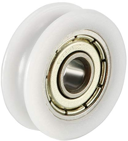 sourcing map 4 Stück 1,5 mm tiefes Metall V-Nut-Führungslager Riemenscheibe Schiene Kugelrad 4 x 18 x 6 mm