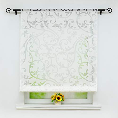 Joyswahl Voile Raffrollo Ausbrenner Raffgardinen mit Tunnelzug »Jessica« Schals Fenster Gardine BxH 80x155cm Weiß 1er Pack