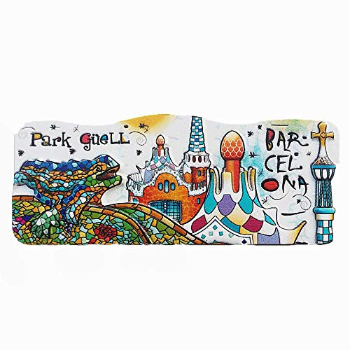 Kühlschrankmagnet, Motiv: Park, Guell von Barcelona, Spanien, Souvenir, Geschenk, Sammlung, Heim- und Küchendekoration, Magnetaufkleber, Barcelona, Spanien, Kühlschrankmagnet