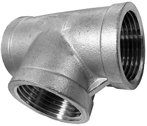 T Stück aus V4A Edelstahl 1/4 Zoll IG x IG x IG DN8 Innengewinde Innendurchmesser 11mm Gewinde Fitting Trinkwasser geeignet Rohr Verschraubung 90° Grad Abzweig 3 Anschlüsse INOX