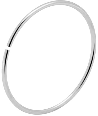 MONSTER PIERCING Nasenring, 14 Karat Weißgold, 0,4 mm (0,4 mm), nahtlos, 8 mm Durchmesser, Metall, Weißgold