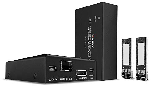 Lindy 300m Fibre Optic DisplayPort 1.2 & USB KVM Extender Sender und Empfänger KVM-/Audio-/USB-Extender bis zu 300 m 850 nm