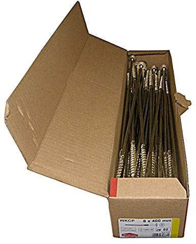 KLIMAS Holzschrauben Torx - Tellerkopfschrauben TX Gelb Schrauben - Flachkopfschrauben Holz - Tellerkopf - Schrauben Set Torx - Holzschrauben Set Dachkonstruktion Schrauben - 8x400 mm - 50 Stück