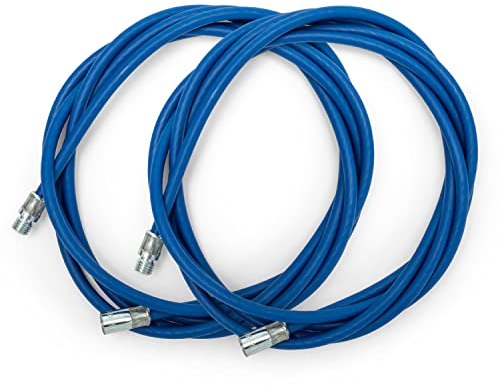 BARETTO Prolunga Flessibile Blu in Acciaio Rivestito per Kit Pulizia della Stufa a Pellet, Adatta per la Pulizia dei Tubi della Canna Fumaria con Curvatura a 90°, 2 Prolunghe da 3 Metri (6 M)