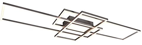 meineWunschleuchte Große flache LED Deckenleuchte CANTA in 3 Stufen dimmbar, Silber matt