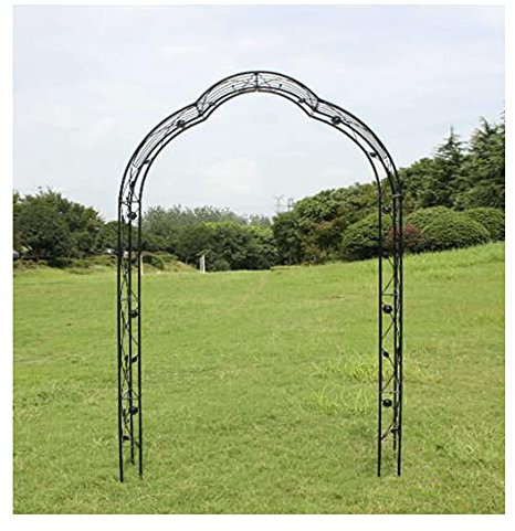 WFENG Metall-Rosenbögen,Torbogen Garten,Kletterhilfen Auf Gartenterrassen,Partydekorationen Sind Stabil Und Langlebig Nicht Leicht zu Rosten/Schwarz / W228cm×H250cm