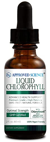 Approved Science Liquid Chlorophyll - 2 fl. Oz. - 60 mg ChloroAbsorb - Mulberry Leaf Extract - Energize The Body - Digestive and Immune Support - Natural Deodorant and Detox - Vegan - Made in The USA