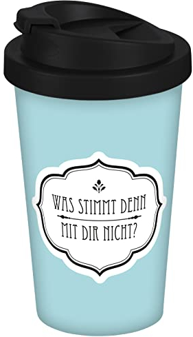 infinite by GEDA LABELS (INFKH) Coffee to go Becher Was stimmt mit dir nicht 400ml, Hellblau