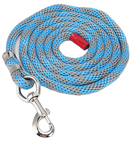 Pferdeleine, schwere, supernatürliche, verdrillte Seile, extra langlebig, Miniatur mit kleinem Trigger Tack, Pflegeoption der Schlaufe für Reitvieh(Grau Blau)