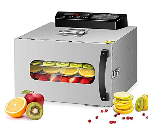 Exception 6 strati in acciaio inossidabile per alimenti e gelatine, essiccatore professionale per essiccatore di frutta e verdura, con controllo regolare del tempo e della temperatura
