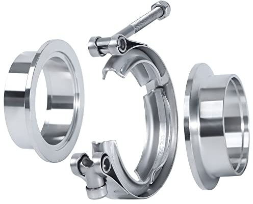 Vitonsbay Morsetto di scarico, 5,1 cm, con flangia maschio e femmina, in acciaio inox (1 pezzo)