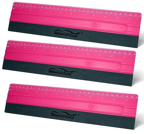 NEWISHTOOL 30 cm Filzabzieher für Vinyl, 29,8 cm großes Lineal, Rakel für Tapeten, Schilderherstellung, Auto-Vinylfolie, Fenster-Tönungsfolie, Grafik-Aufkleber, Rakelwerkzeug, 3 Stück