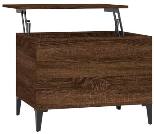 vidaXL Mesa de Centro Madera contrachapada Roble marrón 60x44,5x45 cm