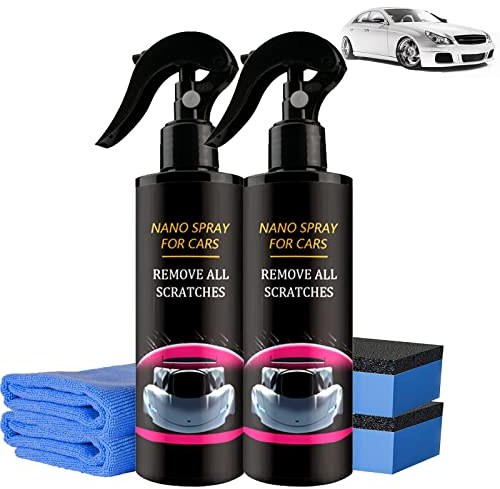 FADELU 2 Stück Auto Kratzer Reparatur Nano Spray, Schnelle Reparatur Kratzer Nano Auto Kratzer Reparatur Politur Spray, Entfernung von Kratzern und Flecken