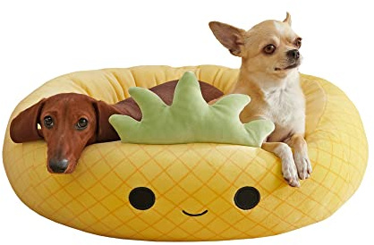 Squishmallows JPT0095 - Maui die Ananas Tierbett 60 cm, offizielles Jazwares Plüsch, superweiches Haustierbett