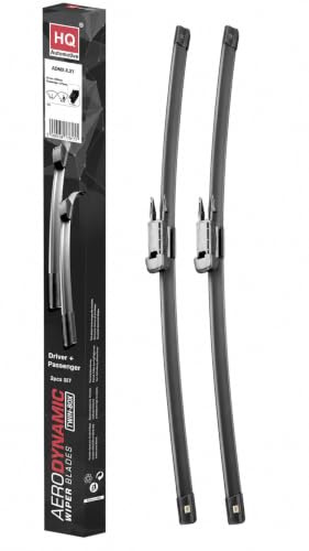 HQ AUTOMOTIVE Wiper Blades for NISSAN Juke (2017-2019) | 2-piece front set, 24 in + 14 in, pre-installed Pinch Tab connector, graphite-coated rubber, rain sensor ready