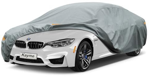 Kayme Robustes Autoabdeckung Wasserdicht Atmungsaktiv Passend für BMW 3er (2013-2025), Vollgarage Autoplane für Regen Sonne Staub Schutz, Auto Abdeckplane Faltgarage Abdeckung(3-7 Tage liefern)