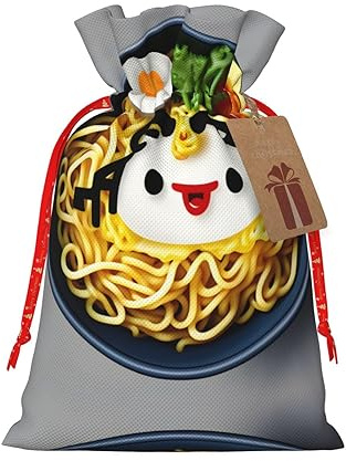 Huevera de fideos ramen, bolsas de regalo de tela delicada con cordón, encantadora bolsa de regalo de vacaciones para celebraciones