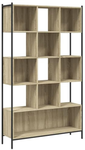 vidaXL Bücherregal, Regal mit viel Stauraum, Bücherschrank Standregal für Wohnzimmer Büro Schlafzimmer, Lagerregal Aktenregal, Sonoma-Eiche Holzwerkstoff